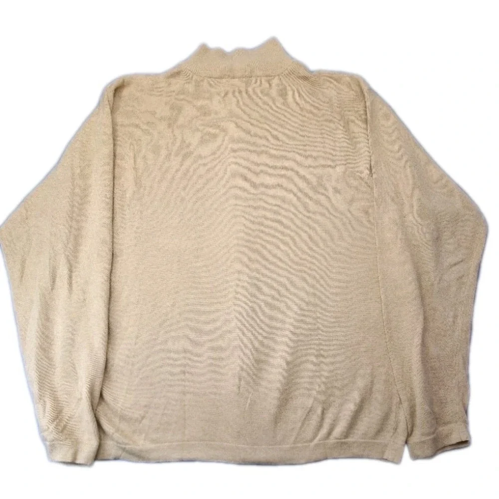 IZOD Men's Full-Zip Argyle Sweater – Size XL – Tan/Beige – 100% Cotton